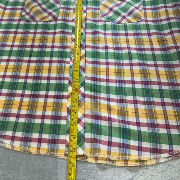 VTG Wrangler Shirt Womens Large USA Long Sleeve Pearl Snap Western Plaid Ranch - Picture 12 of 13